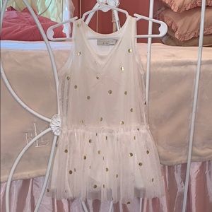 Stella McCartney 24M Cream Gold Polka Dot Dress